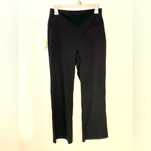 VI!SHOW Fashion new power wide legged black size large stretch pants. NWT.